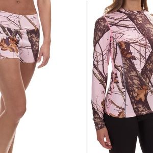 Terramar SET Pink Mossy Oak Camo Shirt & Shorty